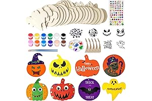 Spooky Wooden Painting Kit: Unleash Your Halloween Spirit with Creatively Crafted Ornaments