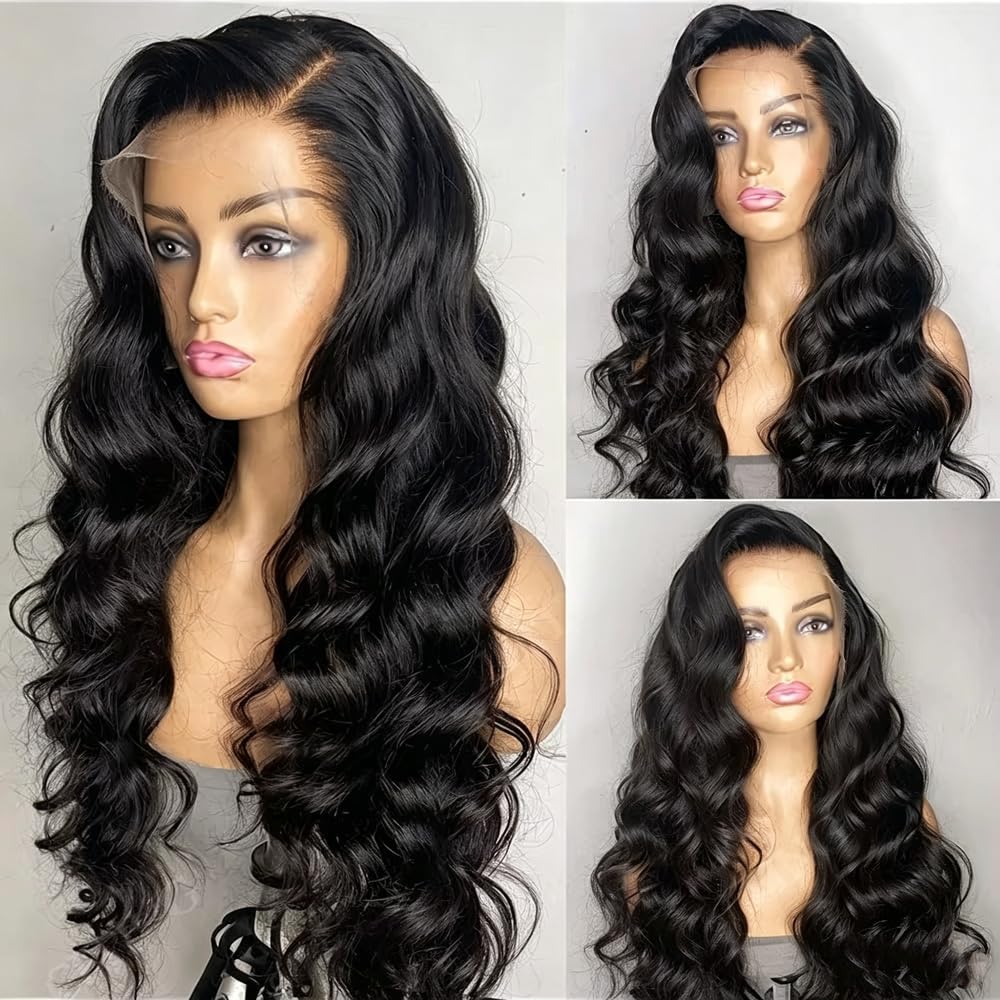 Haarpflege Körperwelle Transparente Lace-Front-Perücke Echthaar 180 Dichte Für Frauen(18inches)