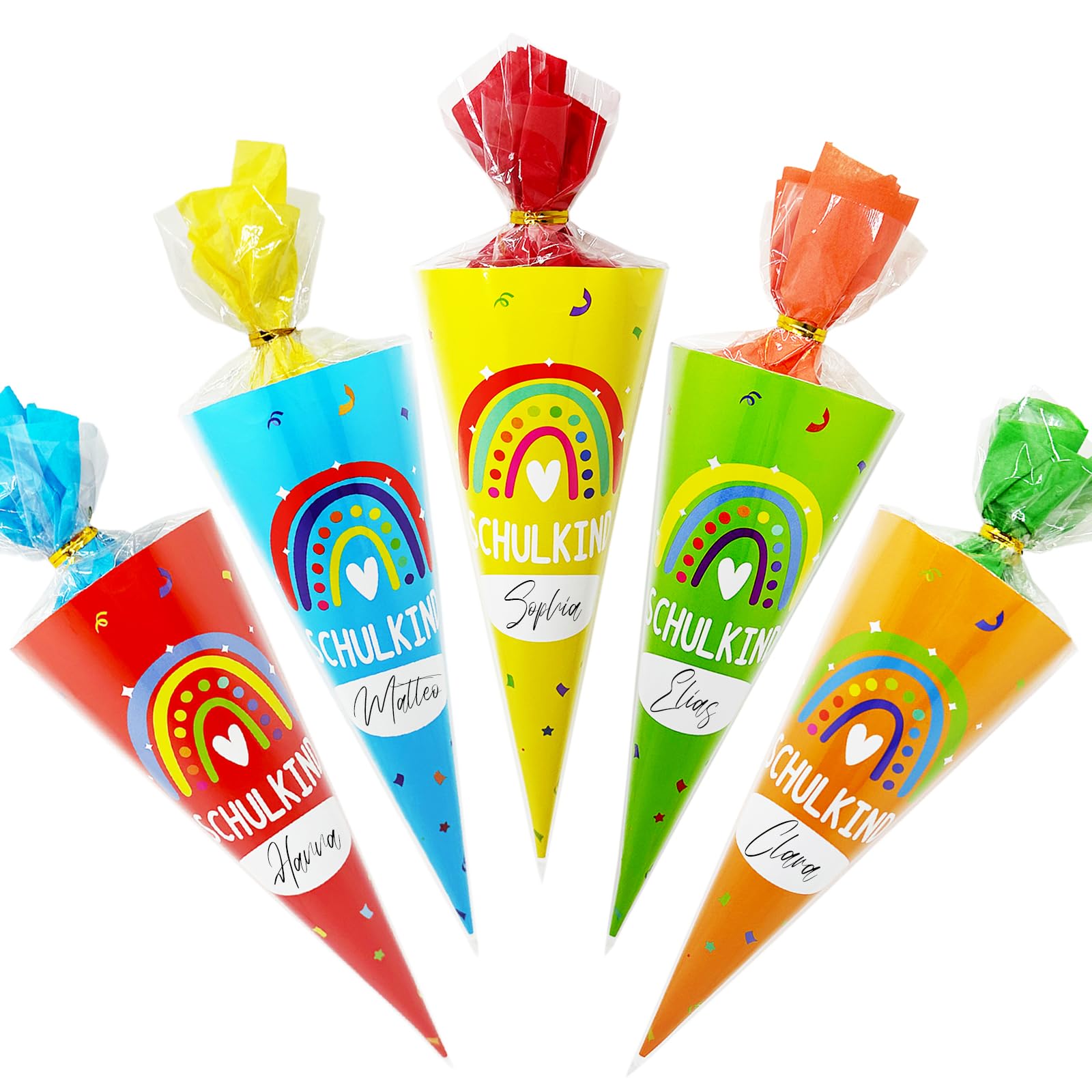 Sacchetti per la scuola 28 cm, mini sacchetti da riempire, zucchero colorato