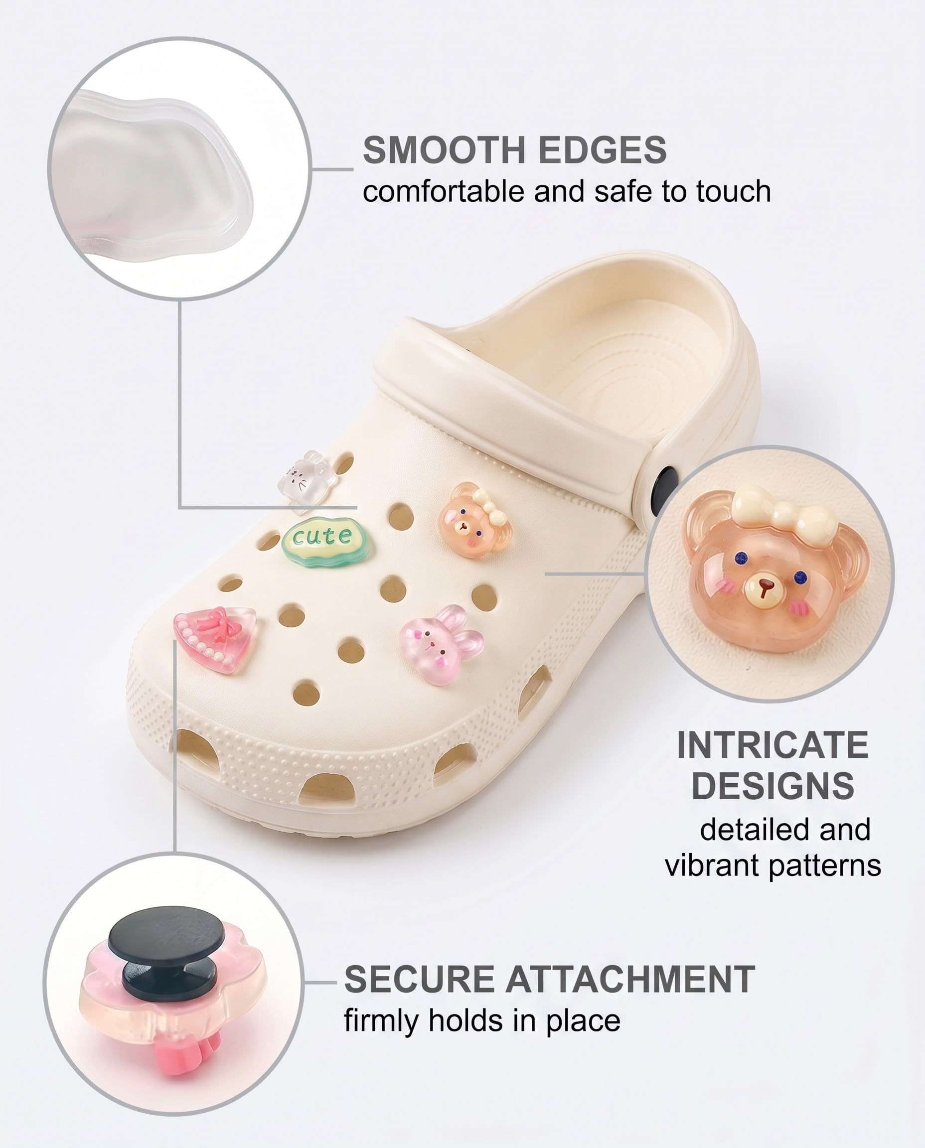 Accesorios Jibbitz para Crocs, 10 Pz de Resina Translúcida | Pines Adornos de 10 Estilos Únicos para Sandalias Zuecos, Regalo Niños DIY