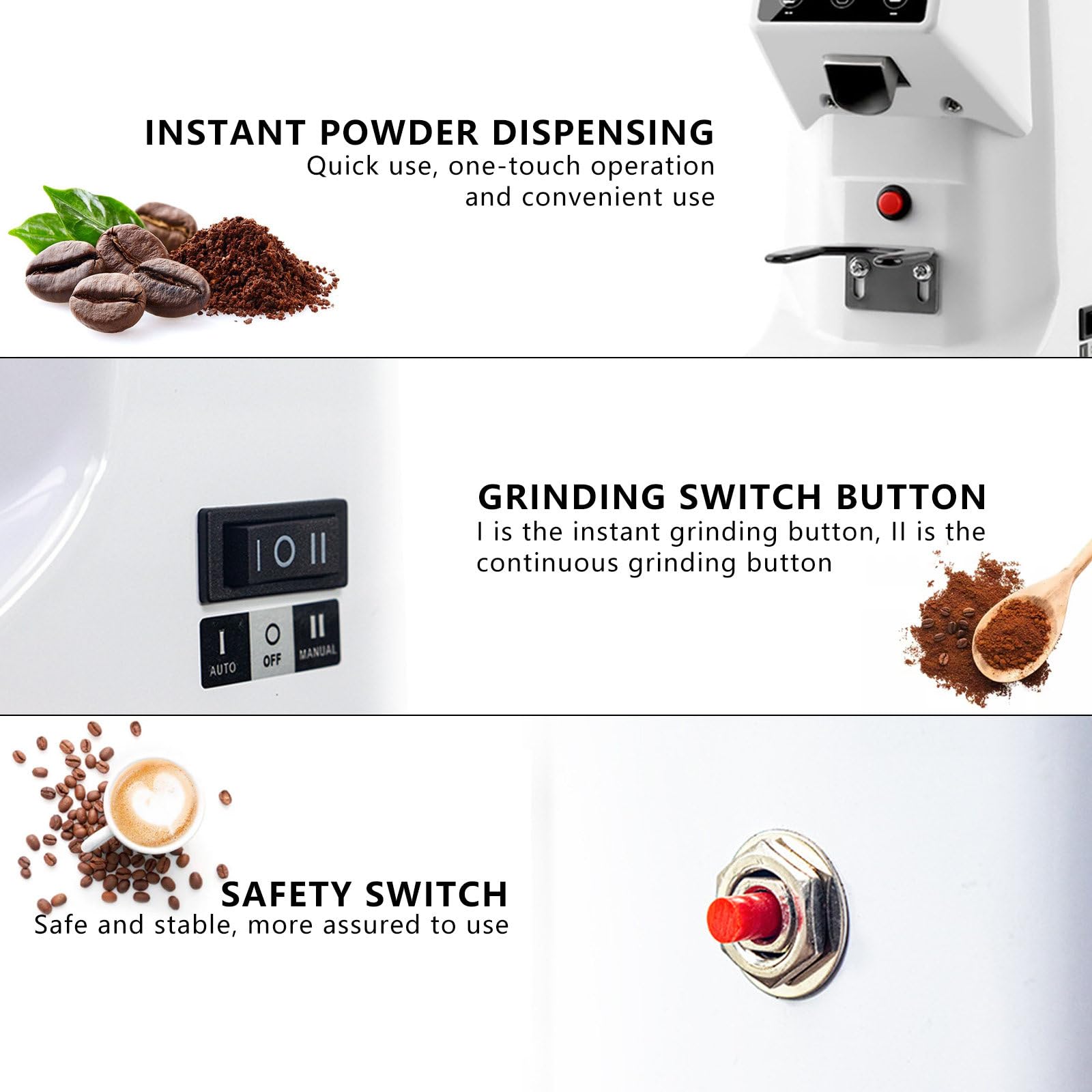 Domowy Elektryczny Ekspres Do Kawy Espresso MłYnek, Regulacja Czasu I IlośCi, Cyfrowy WyśWietlacz Komercyjny MłYnek Do Kawy Z Ziarnami,Black-1500ml