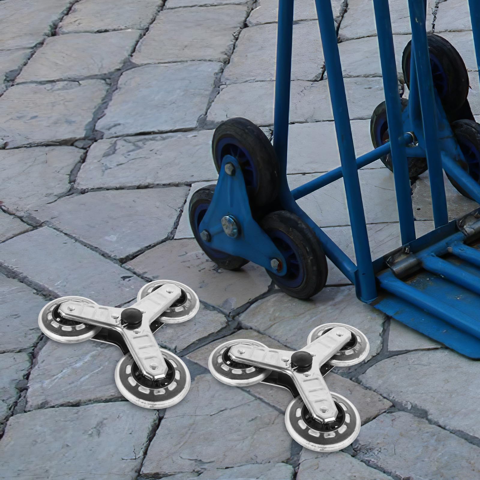 TOYANDONA Ruote Triangolari per Carrelli in Metallo Inossidabile 2 Pezzi Capacità Salita Scale e Movimento Regolare per Carrello per Acquisti e Giardino