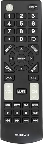 NS-RC4NA-18 - Mando a distancia reemplazado compatible con Insignia TV NS-40D420NA18 NS-49D420NA18 NS-55D420NA18 NS-40D420MX18 NS-55D420MX18