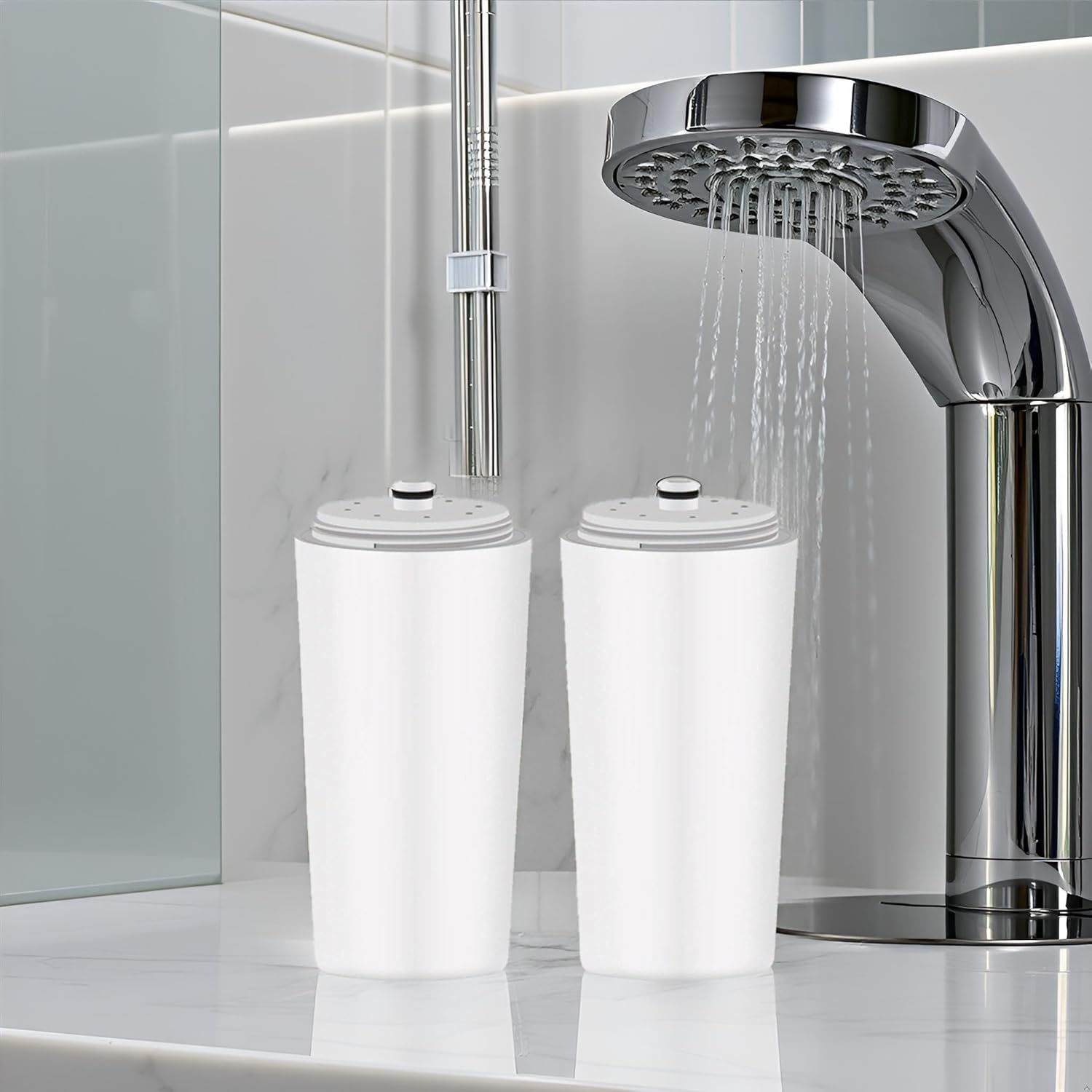 Shower Filter Cartridge Compatible with Aquasana® AQ-4100, AQ-4125, AQ-4105 Shower Head Filters, 2 Pack Replacement Shower Water Filter for Hard Water