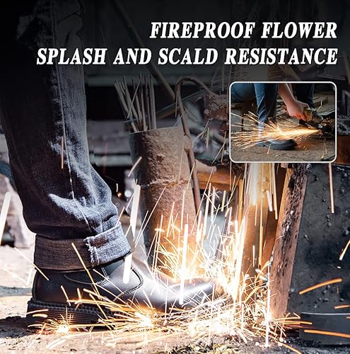 Miniatura 3 de NOLINSHIELD - Botas de trabajo con punta de acero para hombre, impermeables, ligeras, indestructibles, botas de seguridad para hombres con puntera