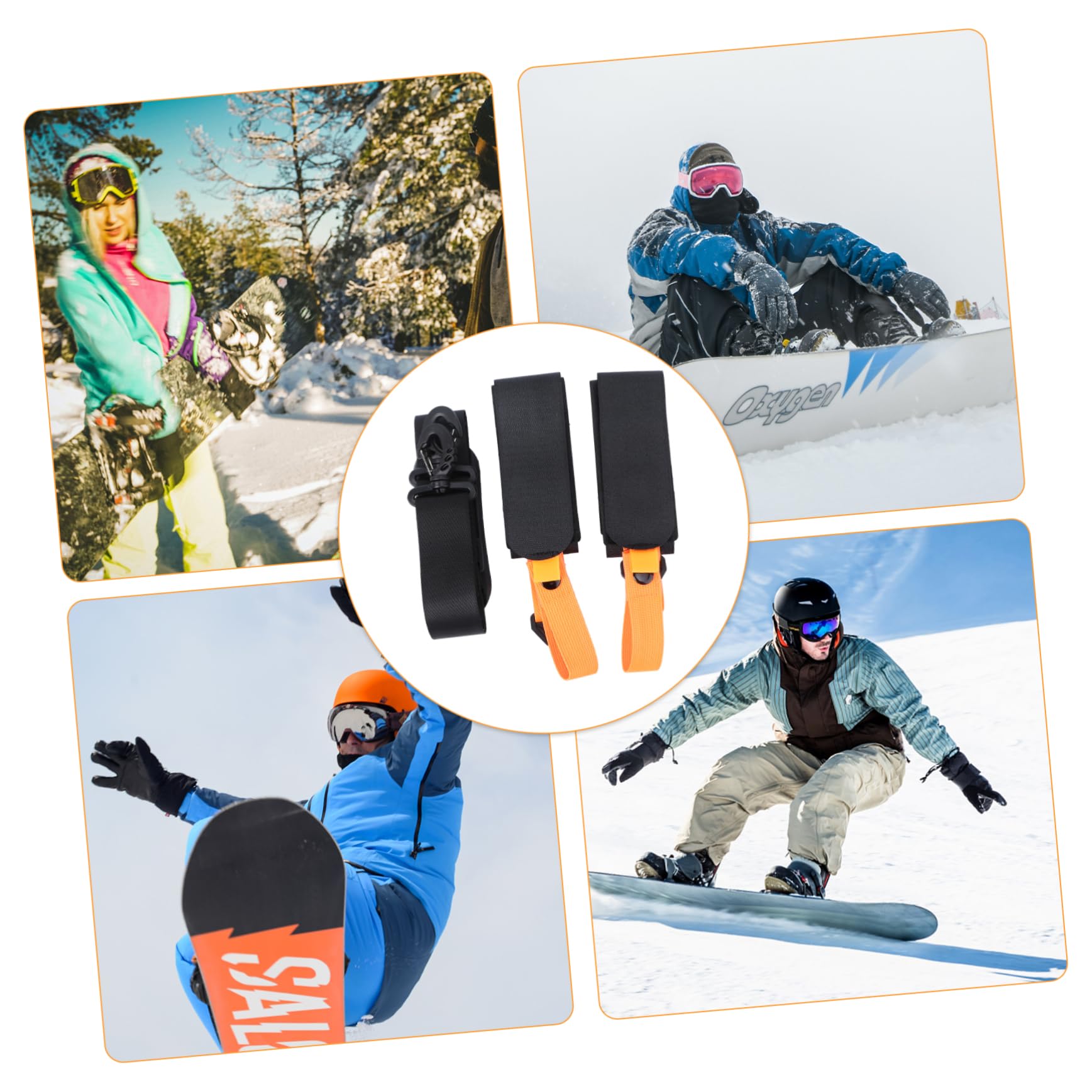 NAMOARLY Snowboard Shoulder Strap Non-Slip Ski Carrying Supply Adjustable Strap for Skis