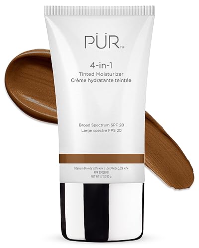 4-in-1 Tinted Moisturizer With SPF 20 - Hydrating Face Moisturizer, Primer, & Foundation With Shea Butter, Aloe Vera & Vitamin B3 - Vegan Friendly -