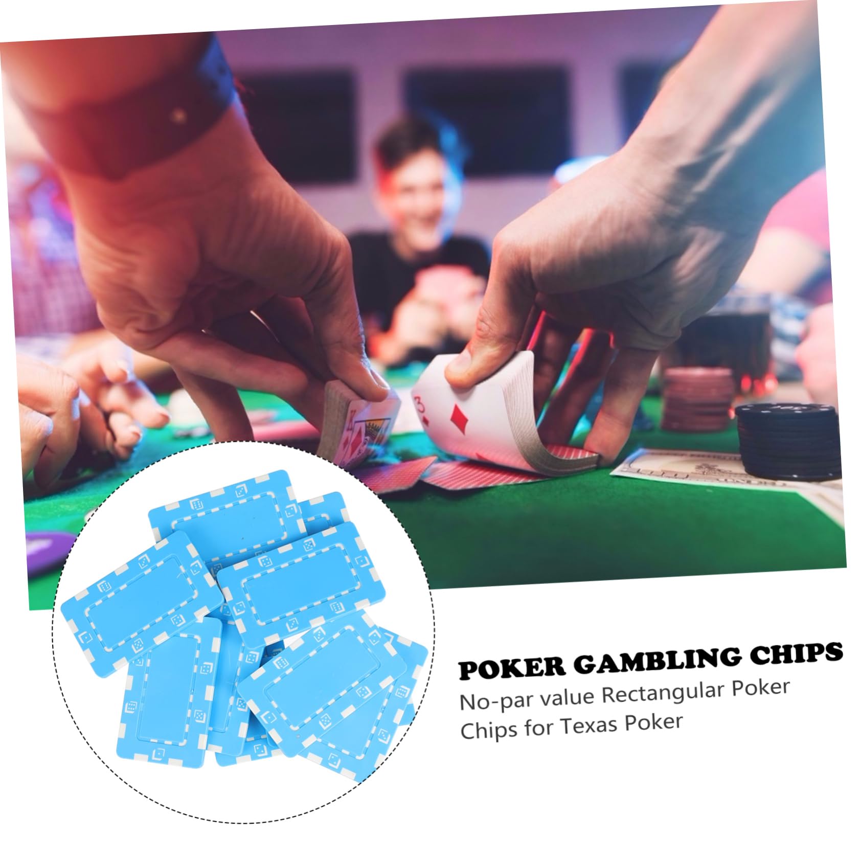 VICASKY 10pcs Poker Chip Gambling Chips Playset for Mahjong Games Smooth Edges for Family Rewards