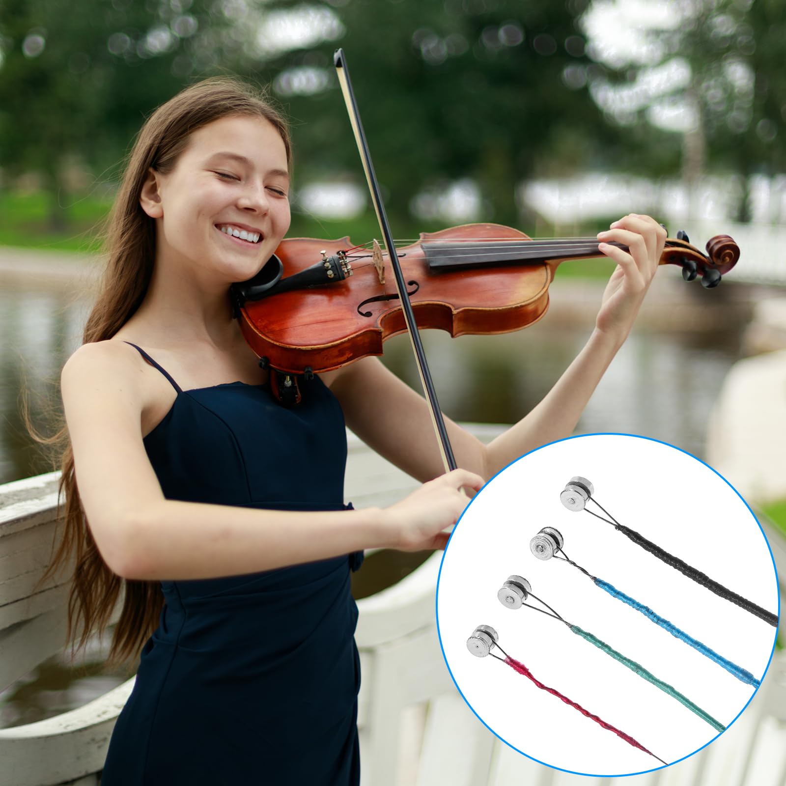 8 PCS Violin Strings Full Set, Universal Carbon Steel Copper Wound with Copper-Plated Ball End for Instruments 4/4 3/4 1/2 1/4 Violin - Image 3