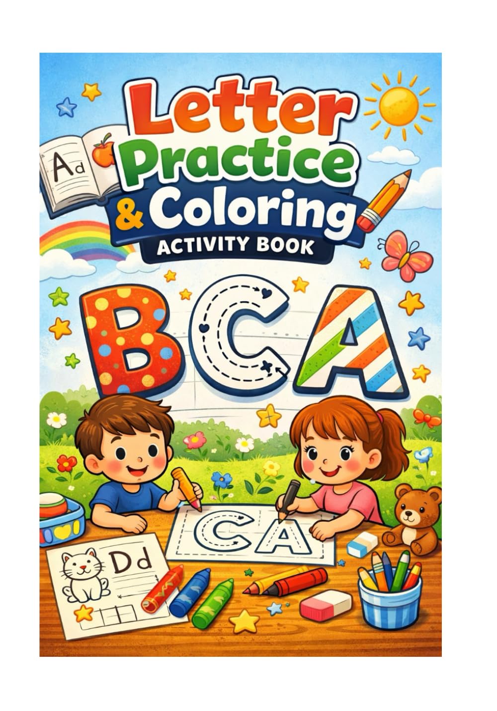 Letter Practice and Coloring Activity Book: A 100-activity workbook for young learners to strengthen motor skills, visual focus, and familiarity with the alphabet ages 6–8