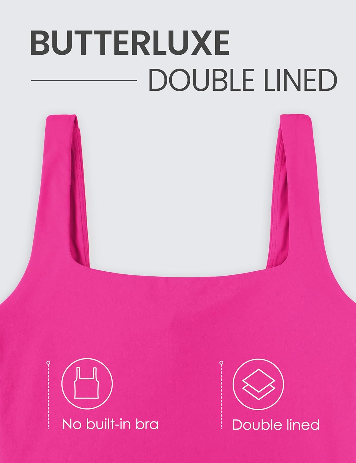 CRZ YOGA Womens Butterluxe Double Lined Square Neck Tight Tank Tops Sleeveless Workout Cropped Casual Yoga Fitted Shirts - Image 4