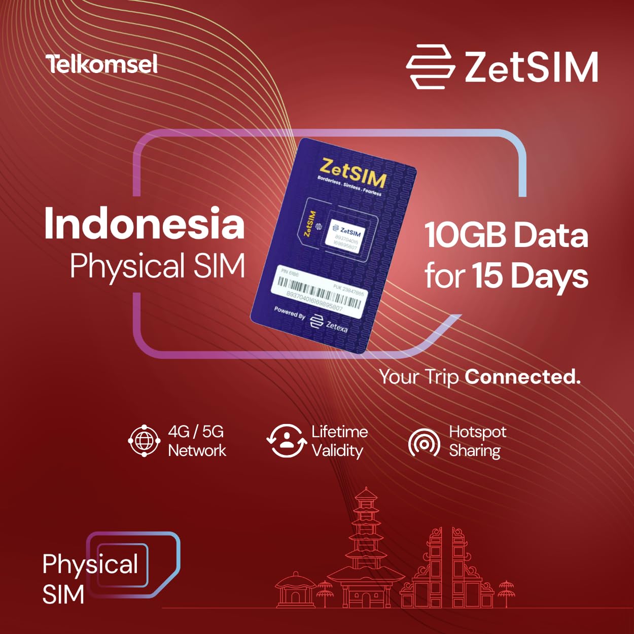 Indonesia Local SIM Card | 7 Days Unlimited Data | 4G/5G High-Speed Data | One SIM for Lifetime | Easy Top-Up via App | Hotspot Sharing Supported | No Contract Required (10GB for 15 Days)-image-23