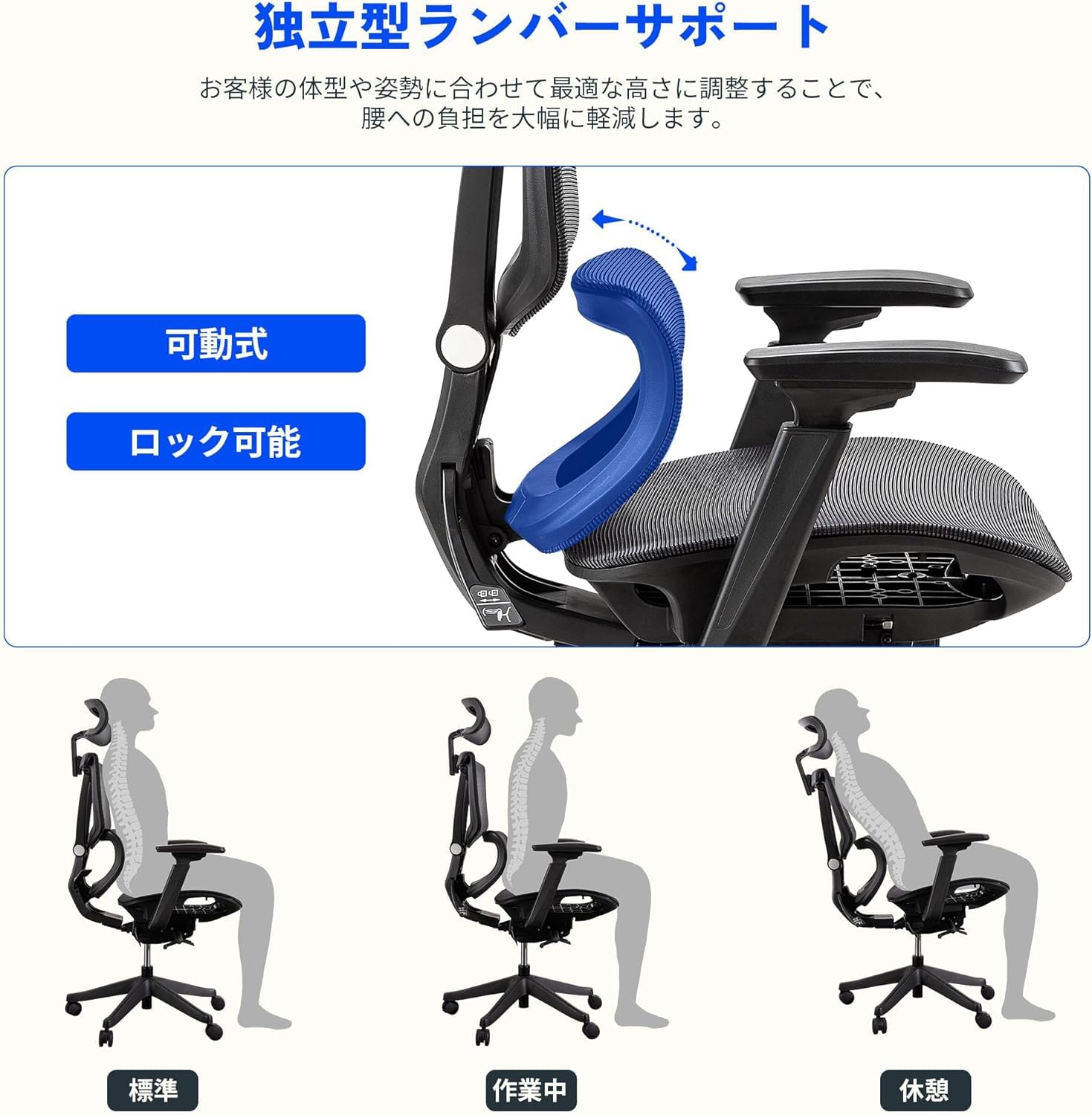 Amazon | FLEXISPOT オフィスチェア デスクチェア C7 人間工学