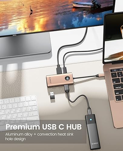 Miniatura 6 de ORICO Estación de acoplamiento USB C, adaptador multipuerto USB C 6 en 1 con HDMI 4K+PD100W+3* USB3.0, adaptador multipuerto USB C para