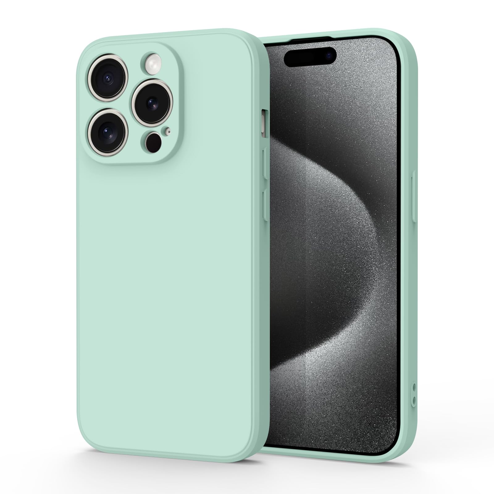 VANCLE Compatible with iPhone 15 Pro Max Case,Upgraded Premium Silicone, [Camera Protection] [Soft Anti-Scratch Microfiber Lining] Shockproof Phone Cover for iPhone 15 Pro Max 6.7 inch (Light Cyan)