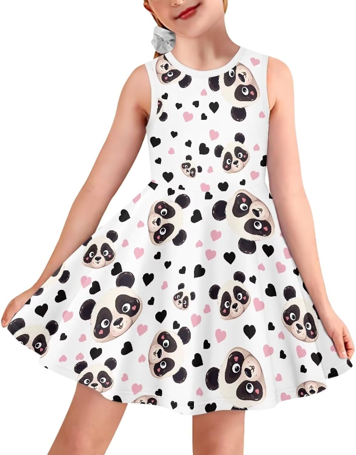 Scoop Neck High Waist Sleeveless Flowy Hem A Line Midi Dress for Girls Size 3-16