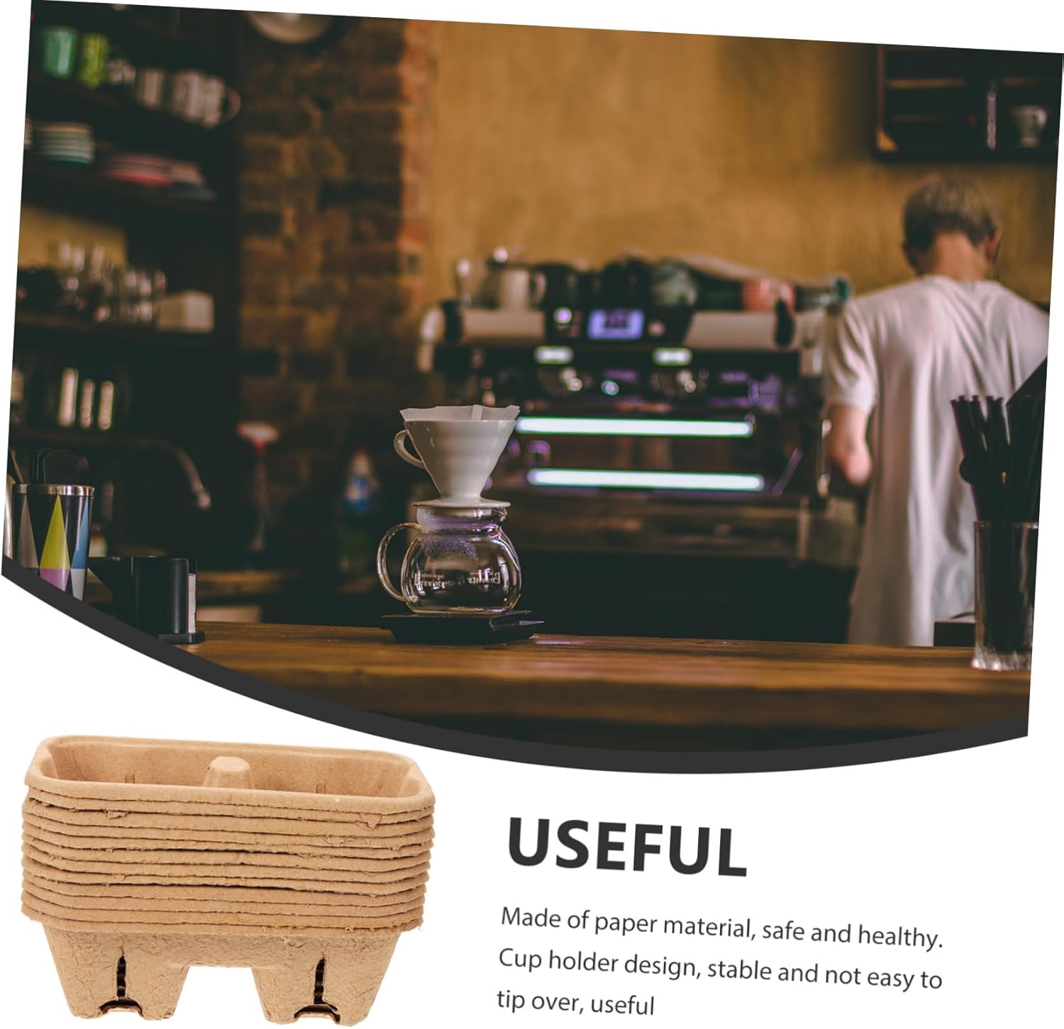 50pcs Stackable Coffee Cup Holders Cup Carrier Take Drink Trays Holder Tray for Outdoor