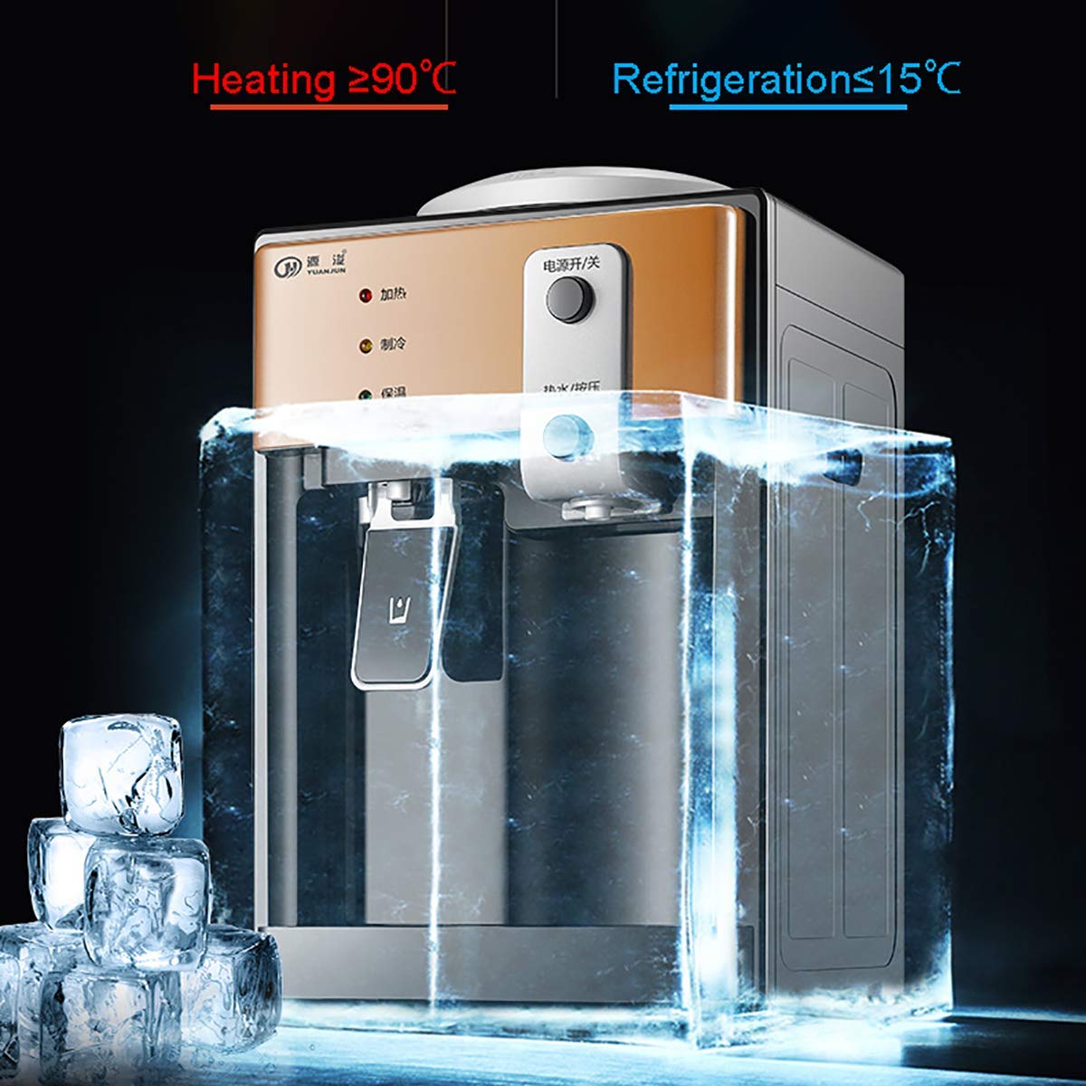 Desktop Water Dispenser Water Dispenser, Waterkoker Aanrecht Waterkoeler Dispenser Mini Instant warm/koud Water Dispenser Aanrecht Drinken Koeler, D, Warmte