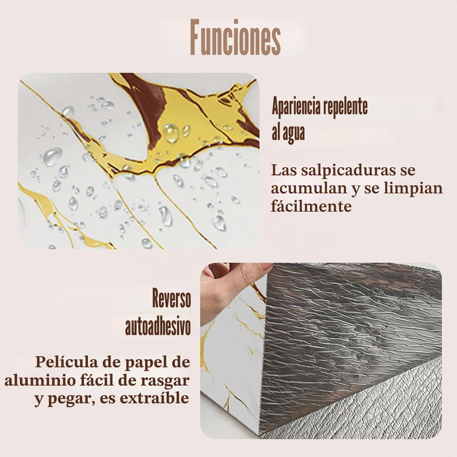 Pared Autoadhesivas De MáRmol,Laminas PVC Pared Marmol,Papel Adhesivo Marmol,Peel & Stick,FáCil De Instalar Y Limpiar,para BañO Cocina Gabinete Muebles DecoracióN