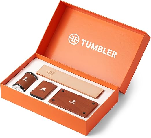 Tumbler Rolling Knife Sharpener Set - Knife Sharpening Made Easy - Starter Set (Complete Gift Set)