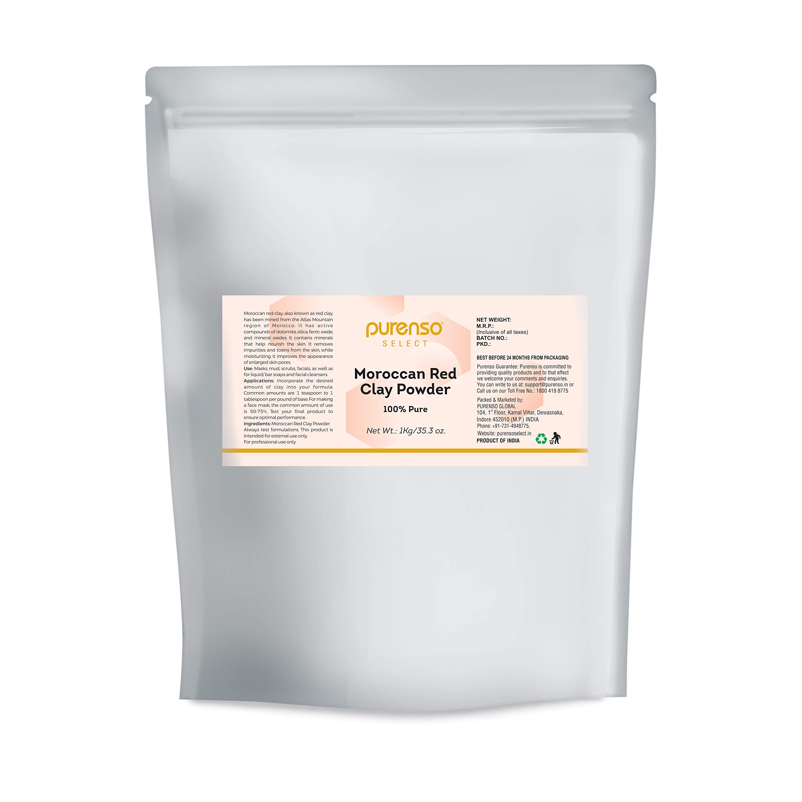 Purenso Select - 100% Moroccan Red Clay, 1Kg