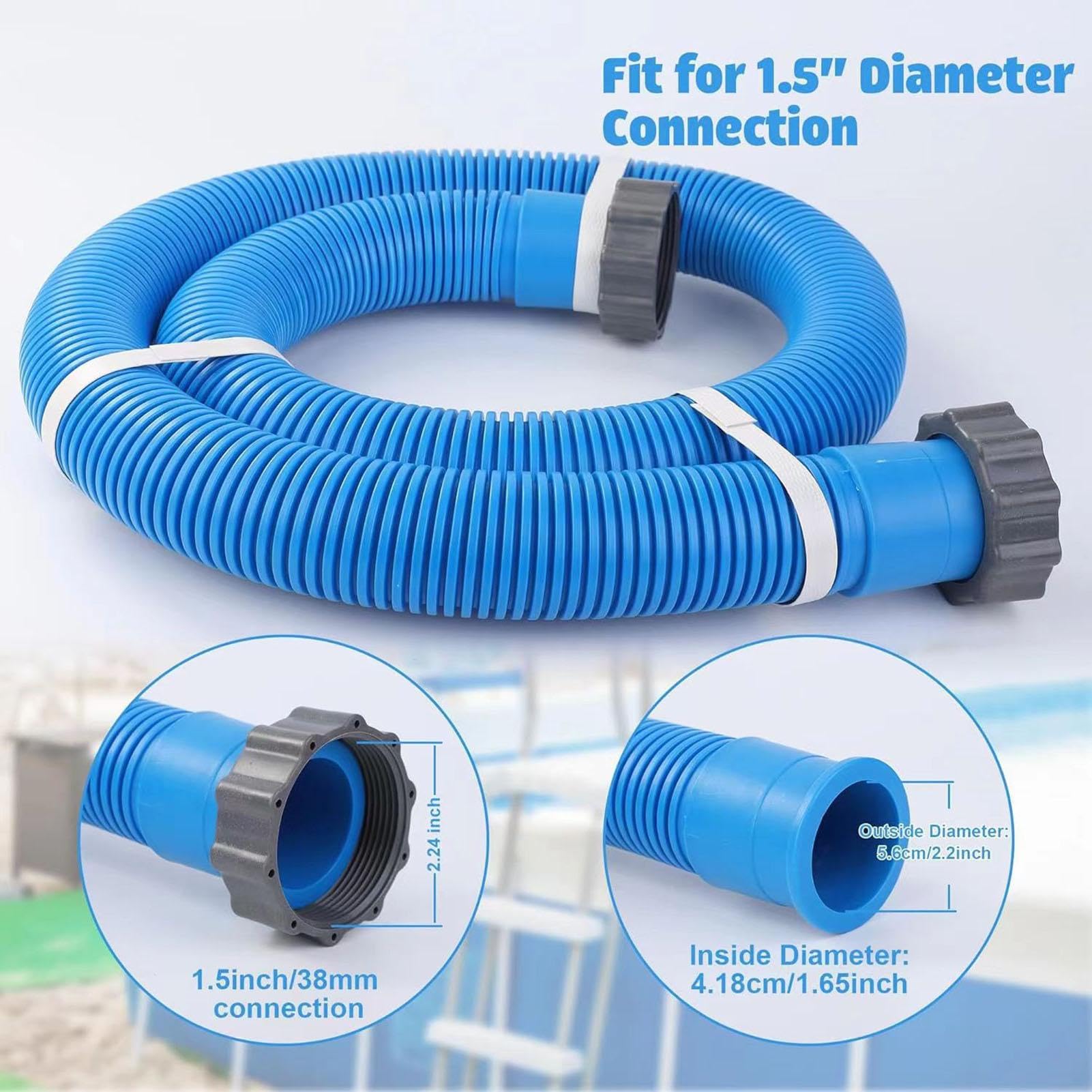 Ulisem2 Pezzi Tubo Di Ricambio Per Piscina Fuori Terra, Tubo Di Ricambio Per Piscina Fuori Terra Tubo Di Ricambio Per Pompa Filtro Piscina 59x125 Pollici 88472851 - Foto 10