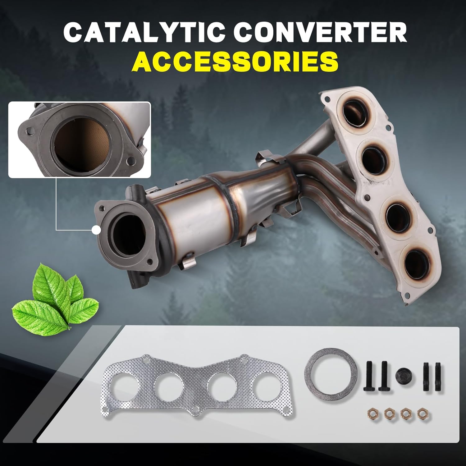 Catalytic Converter with Gasket for 2007-2009 Toyota Camry & 2006-2008 Solara 2.4L, OE# 250510H011 250510H040 49291 (EPA Compliant)