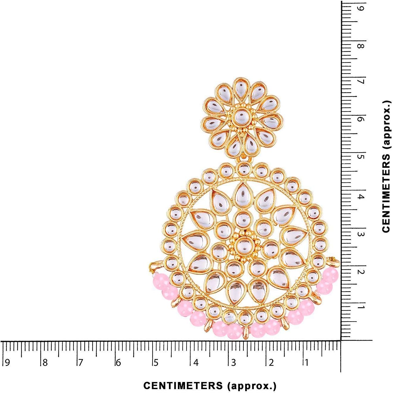 Aheli Ethnic Indian Traditional Faux Kundan Round Chandbali Dangle Earrings Wedding Party Wear Fashion Jewelry Gift for Women