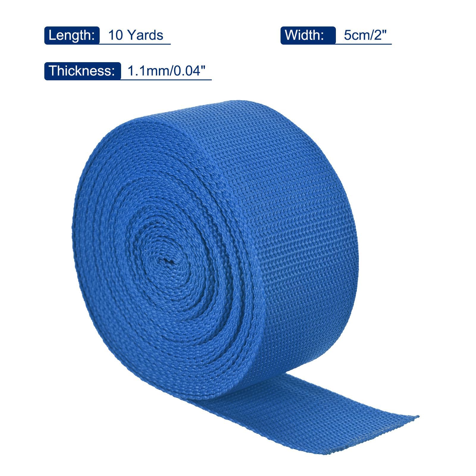 MACHSWON 5cm Lightweight Polypropylene Webbing Strap 2" 10 Yard Backpack Strapping Band Blue for Outdoor Luggage Cargo Straps