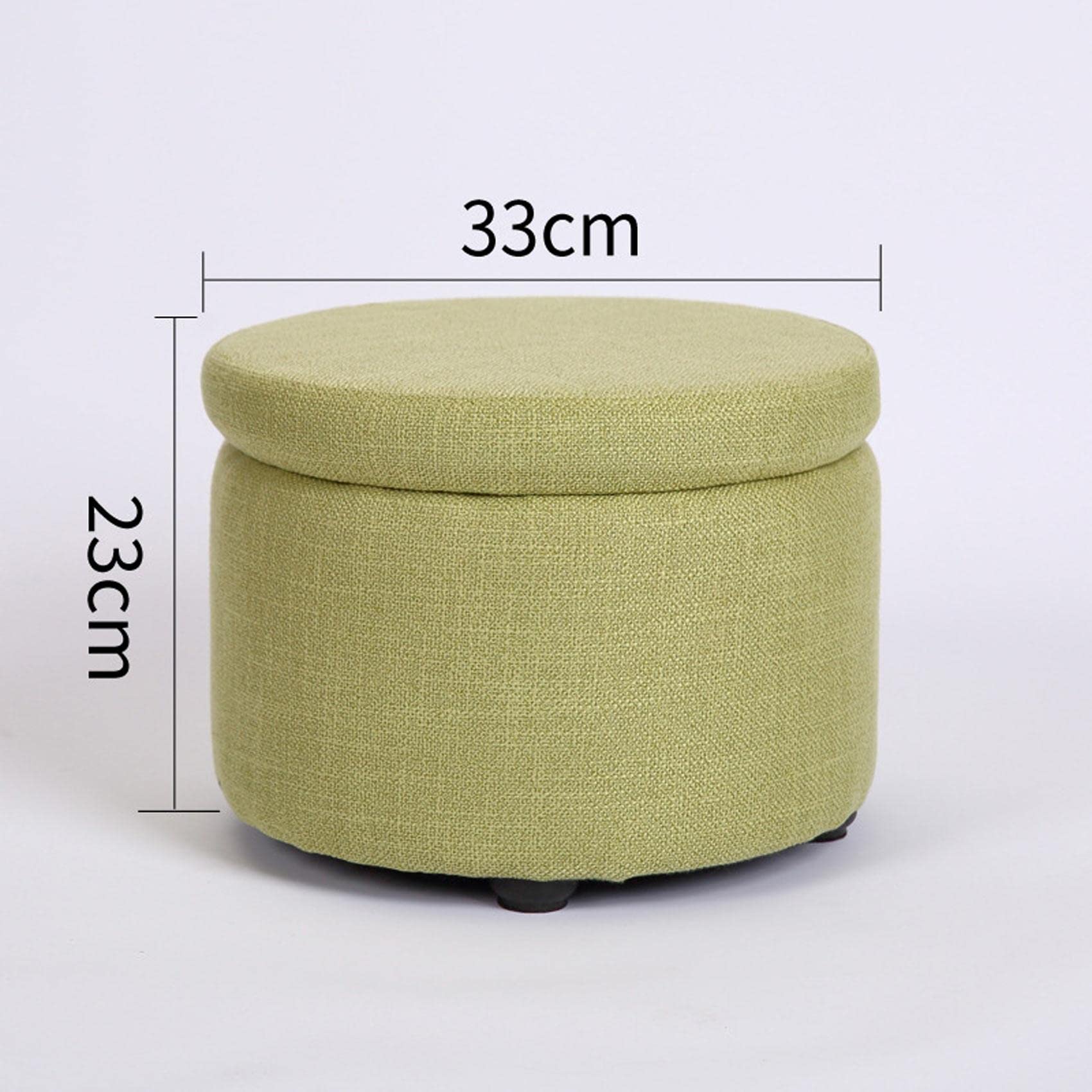 Pouf Pouf Contenitore Pouf Pouf con Gambe Pouf Rotondi in Cotone e Lino Pouf per la Camera da Letto Pouf per Soggiorno, Beige- 33 * 30cm