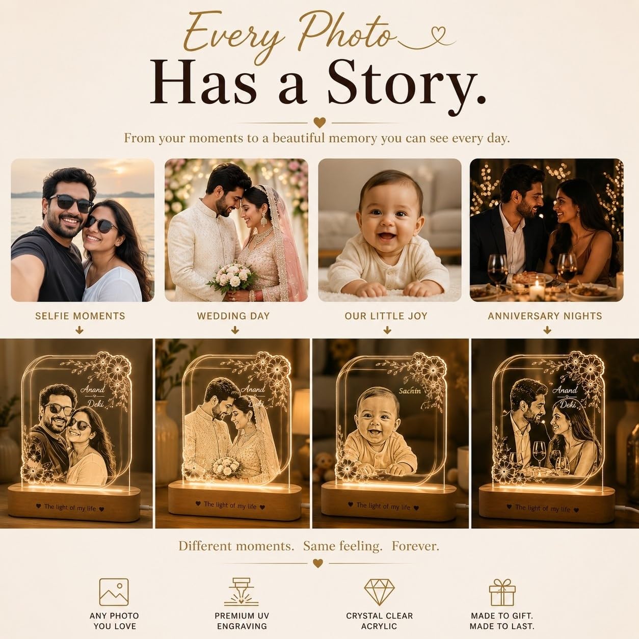 Personalized LED Photo Lamp - Romantic Gift for Couples -6