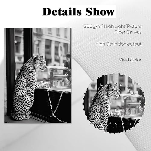 Miniatura 5 de Arte de pared de guepardo en blanco y negro, impresión de ventana retro, impresión de guepardo vintage, arte de pared retro a la moda, impresiones
