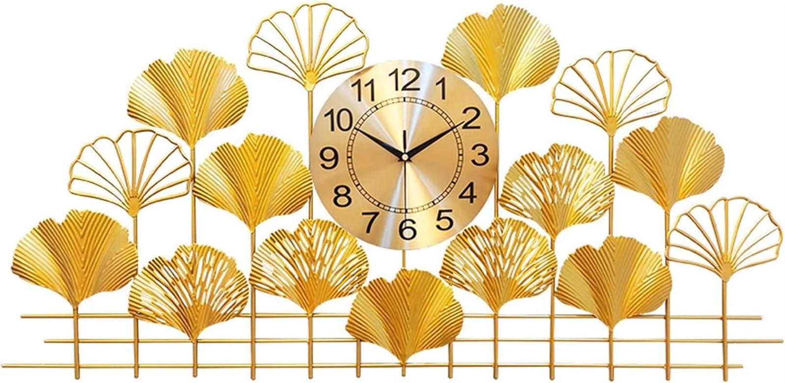 Horloge murale ginkgo 3D métal pour une ambiance chaleureuse et sereine