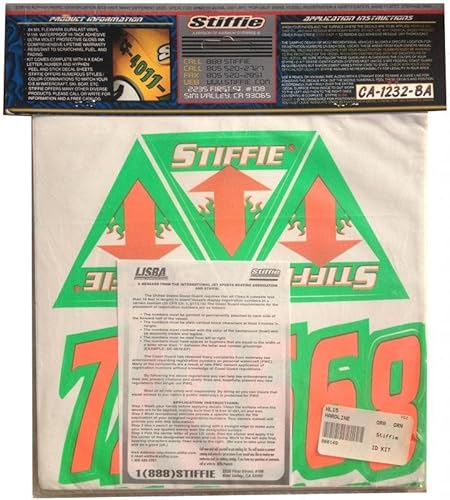 Miniatura 3 de STIFFIE Hardline - Calcomanías de identificación alfanuméricas, adhesivos de números de registro para barcos y embarcaciones personales, color