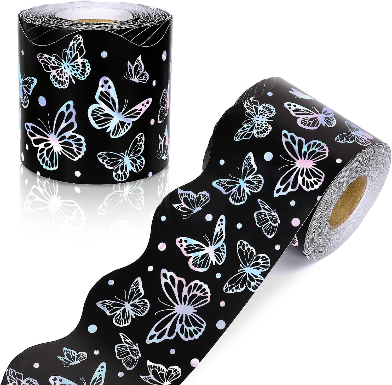 Amazon.com: FYSUIMU 65.6 Ft Iridescent Butterfly Bulletin Board Borders ...