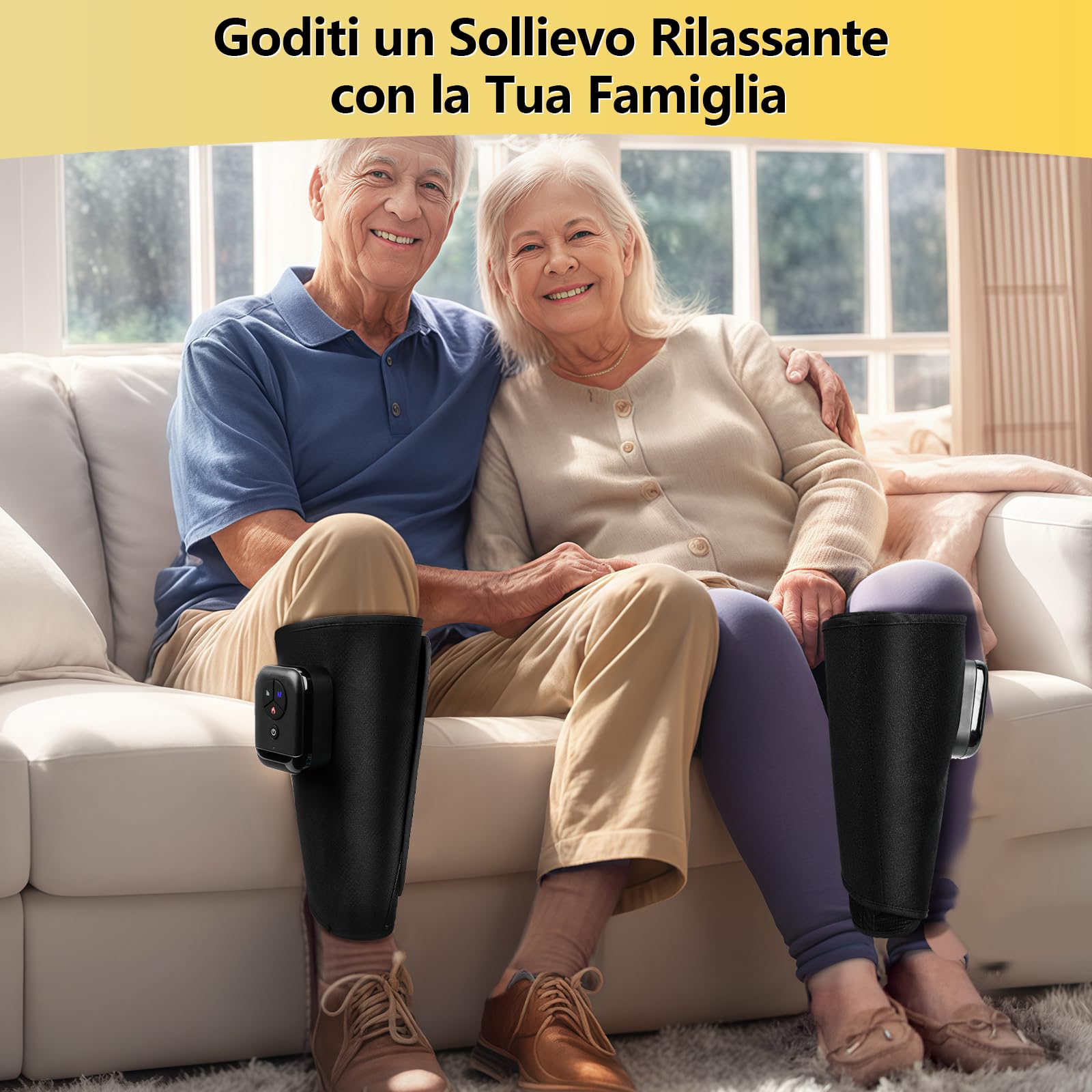 Comfytemp Wireless Massaggiatore Per Gambe,Stanche e Migliora il Rilassamento Muscolare,Pressoterapia,Massaggiatore Circolazione,Riscaldamento,Controllo tramite App Fai da Te