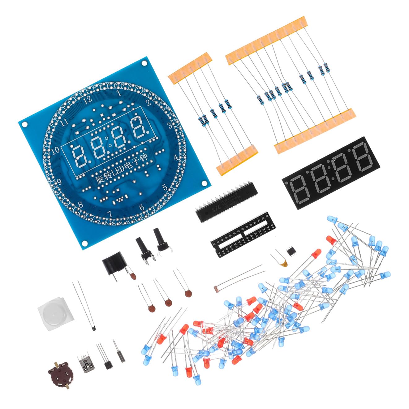 NUOBESTY 4 Ensembles Kit Horloge Électronique LED DIY de Bricolage Affichage Rotatif pour Électronique Soudure Un Bureau Maison