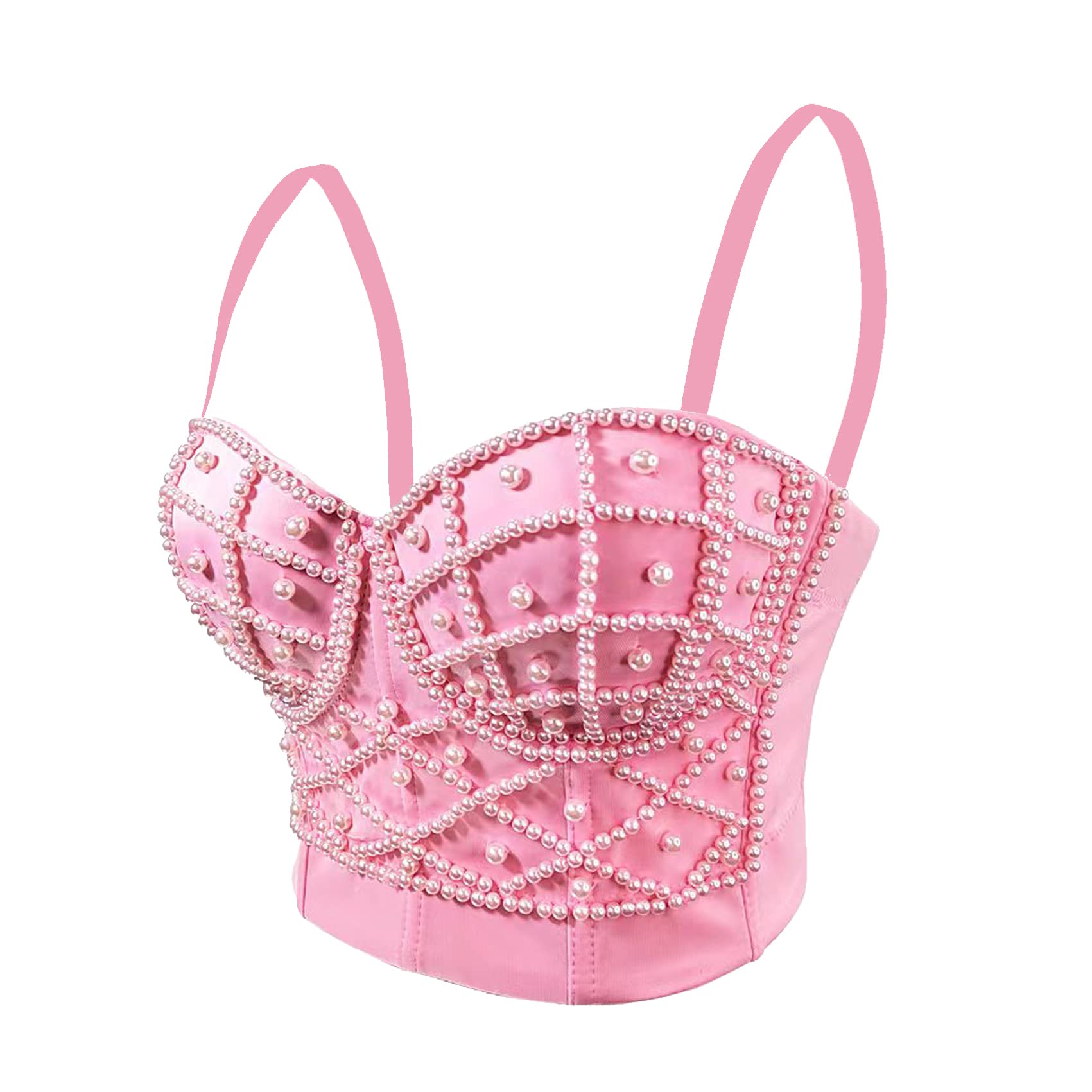 Femmes Strass Push up Bustier Crop Top Gothique Punk Corset Clubwear Party Bra
