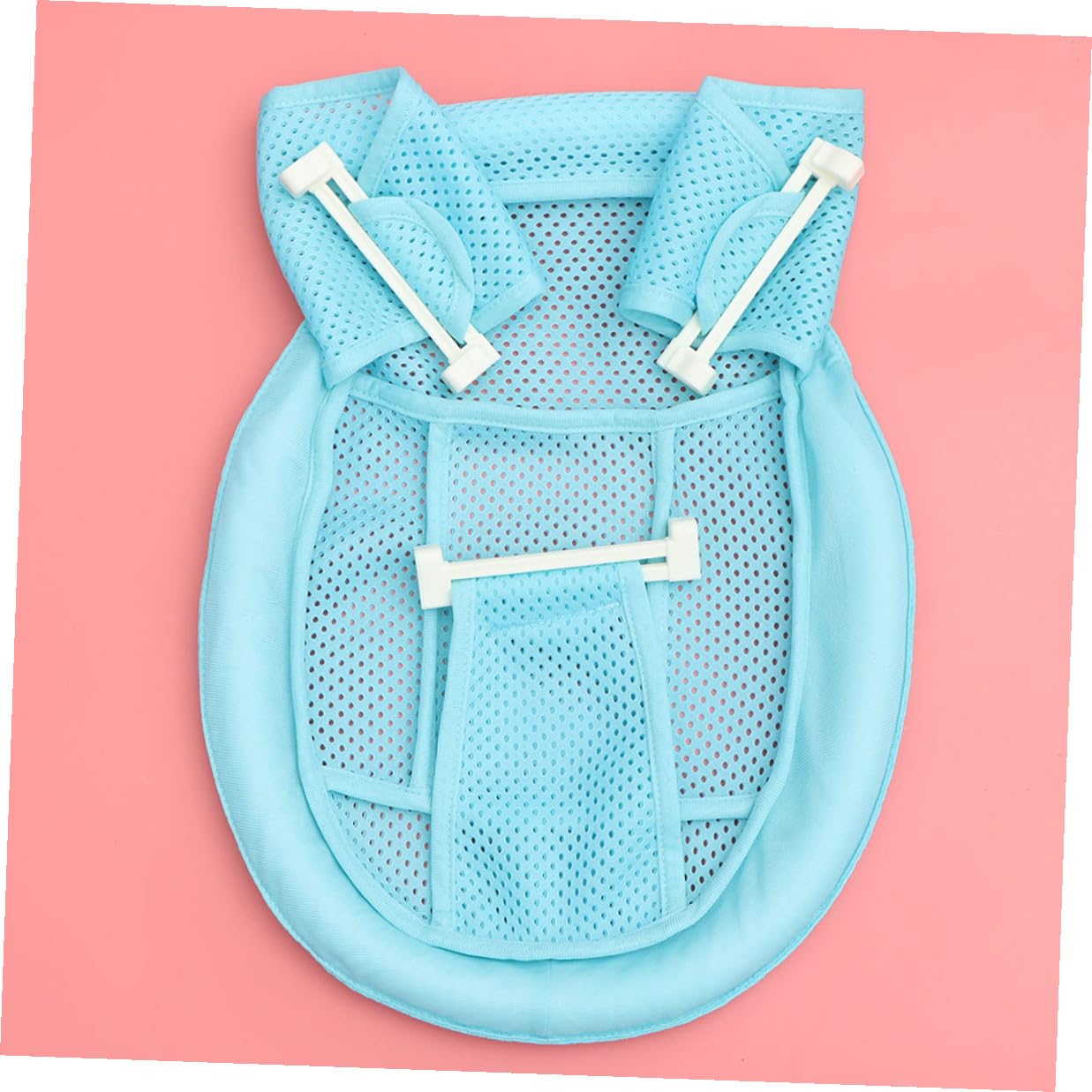 VANZACK 2pcs Bath Seat with Non-Slip Mesh Bath Support Pad Adjustable Soft Cushion for Newborns and Blue Bathing Net for Bathtub