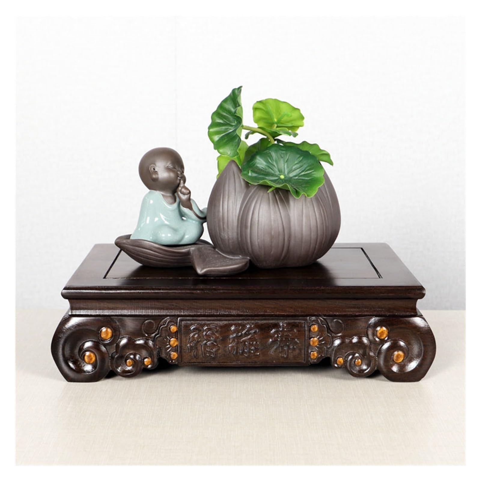 Stojak na Bonsai Drewniany wazon Podstawa Stojak Stojak Drewniany Praktyczny Czajniczek Wazon Bonsai Podstawa Home Office Decor Stojak na rośliny doniczkowe (S)