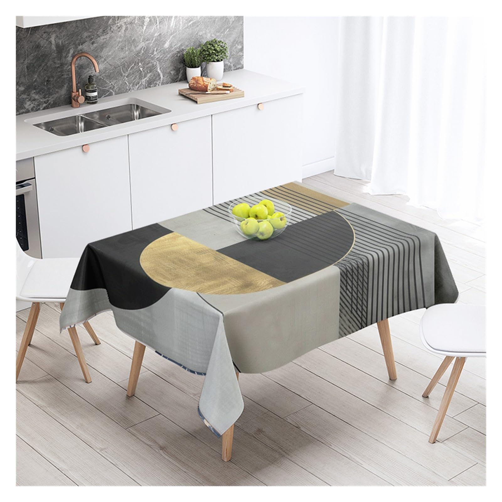 BDFJEDS Waterproof Tablecloth Abstract Geometric Tablecloth Party Decoration Restaurant Cafe Dining Table Tablecloths(Color5,140X160)