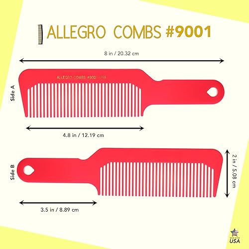 Miniatura 10 de Allegro Combs 9001 Peines de pelo con parte superior plana, peinetas para difuminar, para peluquería y adelgazamiento, flexibles, para mujeres,
