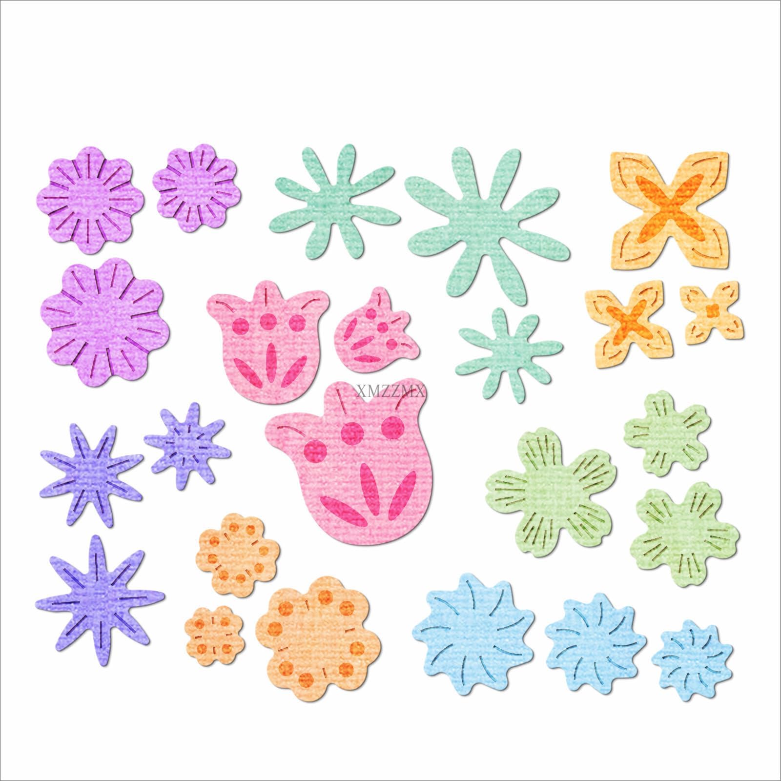 XMZZMX Various Petals Metal Cutting Dies for Card Making, Paper Embossing Die-Cuts Kit Storage Pockets Supplies, Scrapbooking Stencils