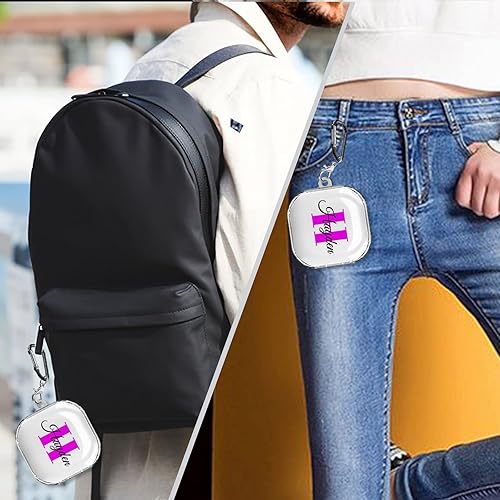 Miniatura 6 de Funda para auriculares personalizada compatible con Samsung Galaxy Buds 2 Pro Live Case transparente, regalos para ella, diseña tu propio nombre, 2