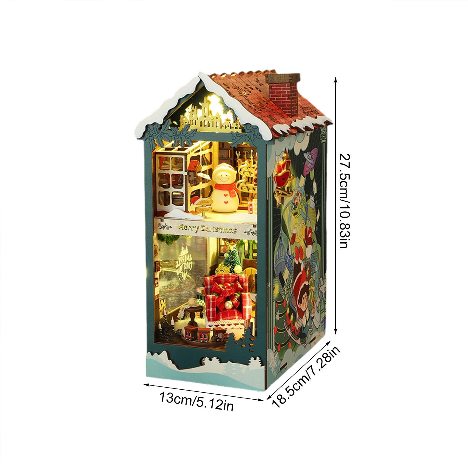 Weihnachts-Buchecke, Bausatz für Weihnachten, Miniatur für Weihnachten