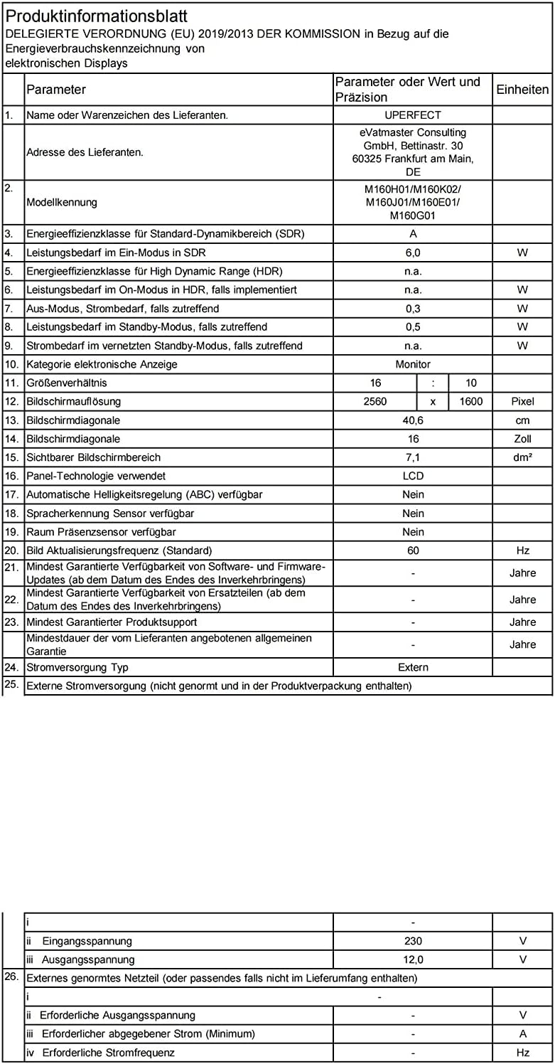 UPERFECT Monitor Portatile 2K 16 Pollici, Display USB 2560 * 1600 Pixel 500 nit Alta Luminosità Schermo 1200:1 IPS Porta HDMI Tipo C per PC Laptop Telefono cellulare Switch Xbox PS4/5 UPERFECT Monitor Portatile 2K 16 Pollici, Display USB 2560 * 1600 Pixel 500 nit Alta Luminosità Schermo 1200:1 IPS Porta HDMI Tipo C per PC Laptop Telefono cellulare Switch Xbox PS4/5