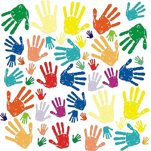 Maydahui 50 PCS Colorful Handprint Wall Decal Paint Splash Decor
