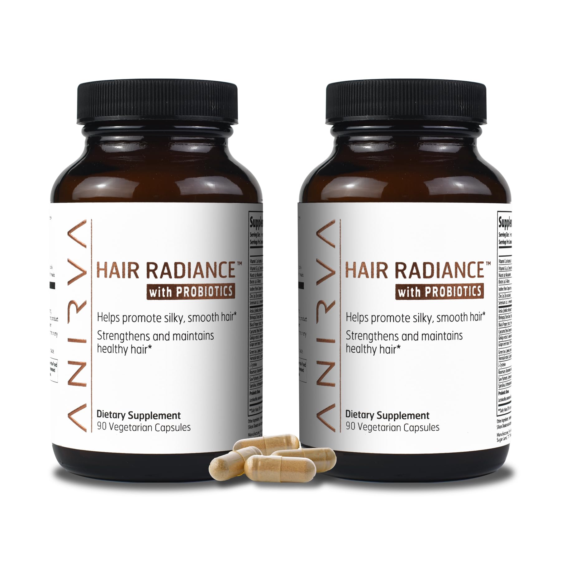 ANIRVA Hair Growth Supplement for Thicker Stronger Hair, Hair Loss Vitamins - Biotin, Horse Tail Extract + 20 Other Ingredients, Dermatologist Recommended. 2 Months Supply, 180 Count (2 Pack)