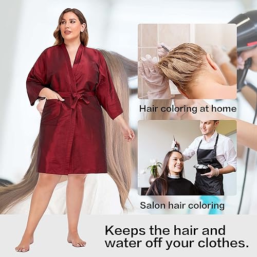 Miniatura 4 de PERFEHAIR Salon Client Gown Robes Cape, Hair Salon Smock for Clients- Kimono Style