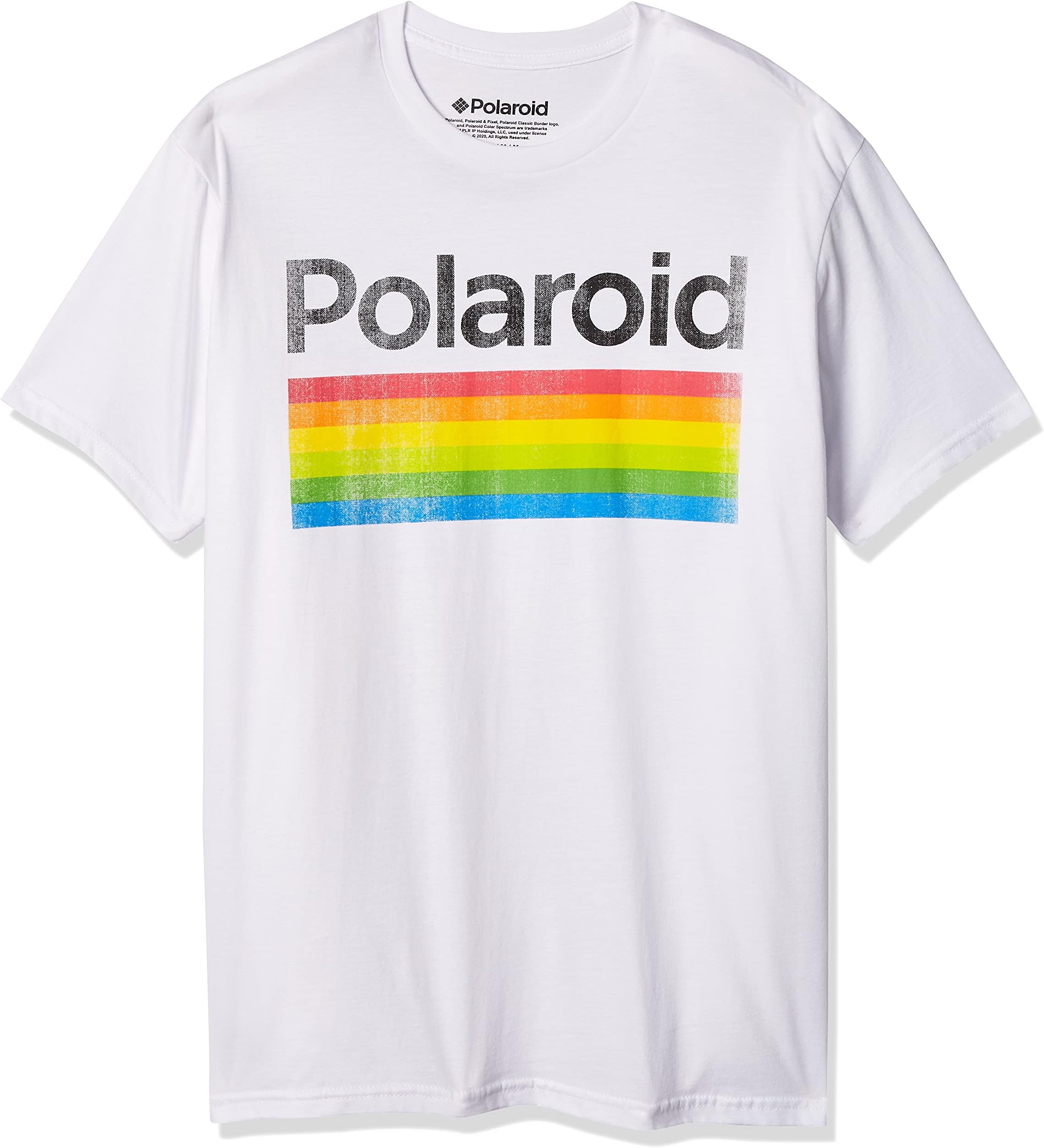 Men's Classic Polaroid Logo Vintage Style Rainbow T-shirt T-Shirt